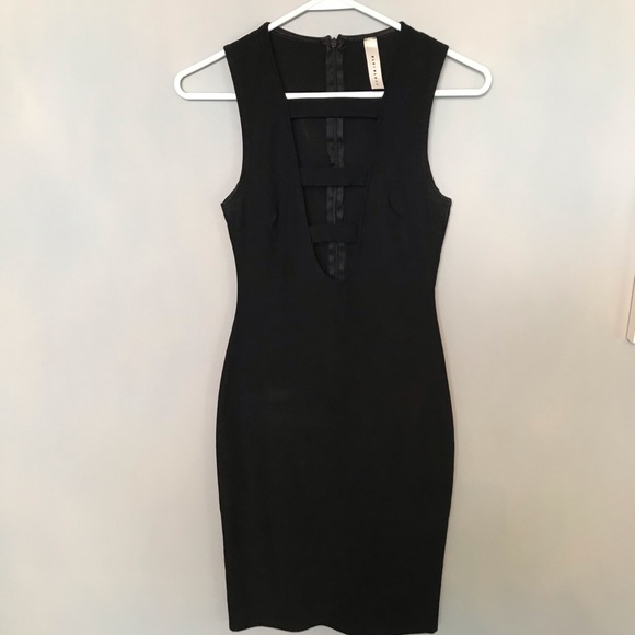 V Neck Plunge Bandage Dress